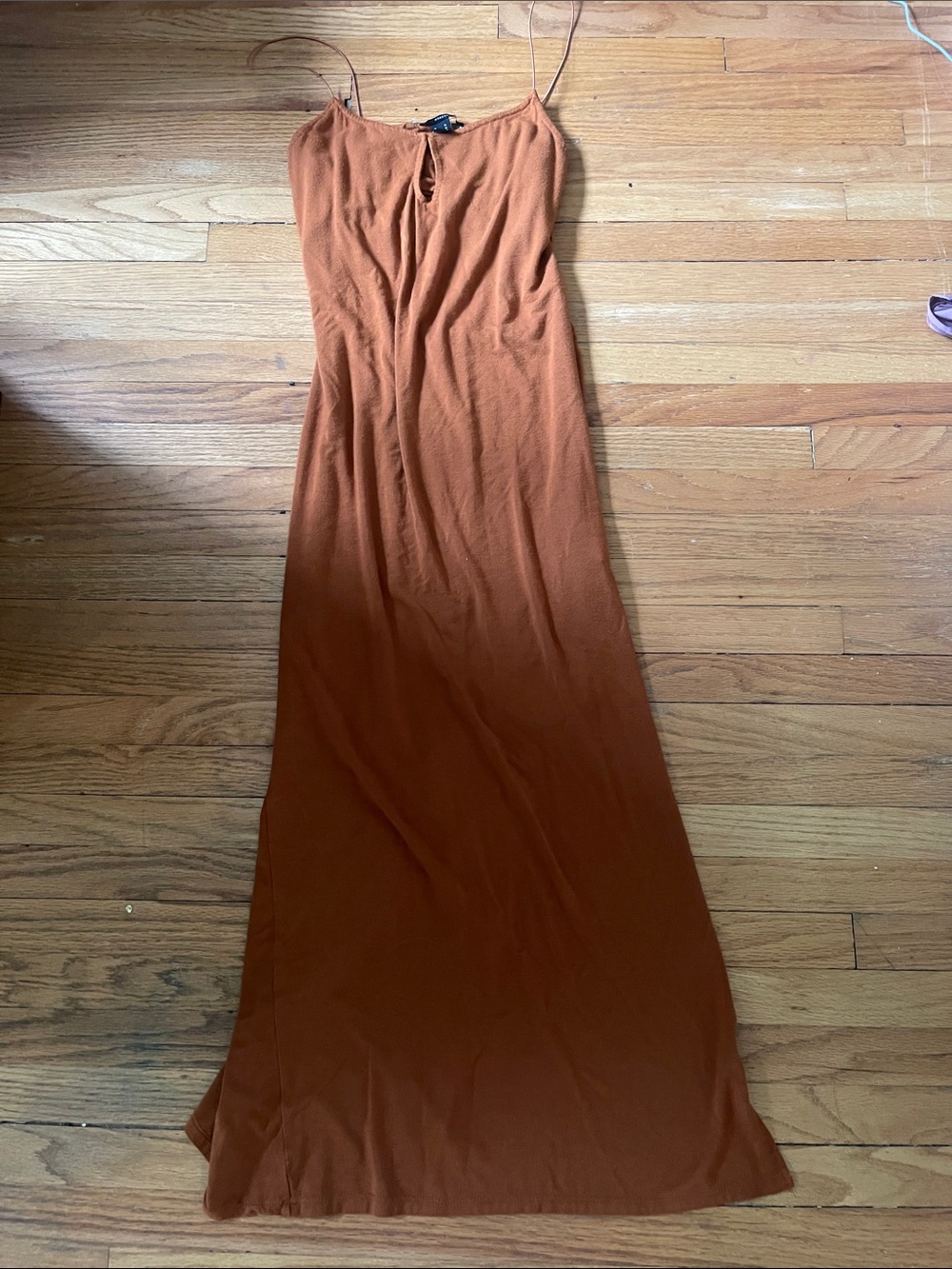 Forever 21 Rust Slip Maxi Dress with Thin Straps